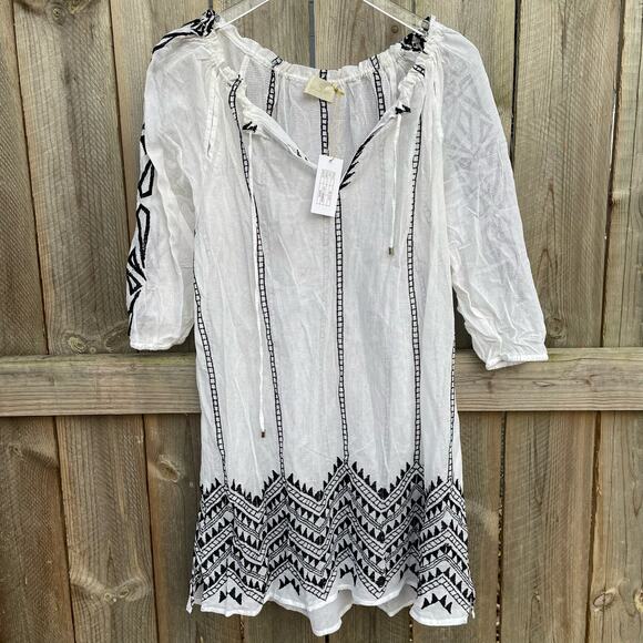 Love Sam Caftan Swim Cover Embroidered Size Small NWT Cotton Mesh - Picture 1 of 7